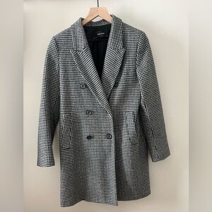 Zara Black and White Houndstooth Jacket